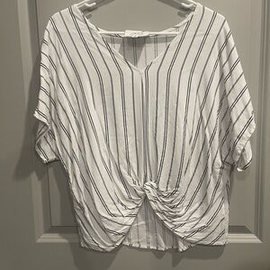 Sadie & Sage White and Black Striped Blouse